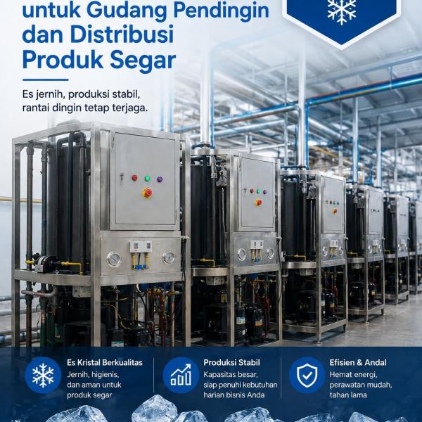 Mesin Es Kristal untuk Gudang Pendingin dan Distribusi Produk Segar